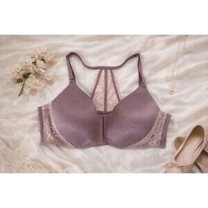 Cacique 40C Front Closure Halter Bra Padded Lace Lingerie Support Comfortable